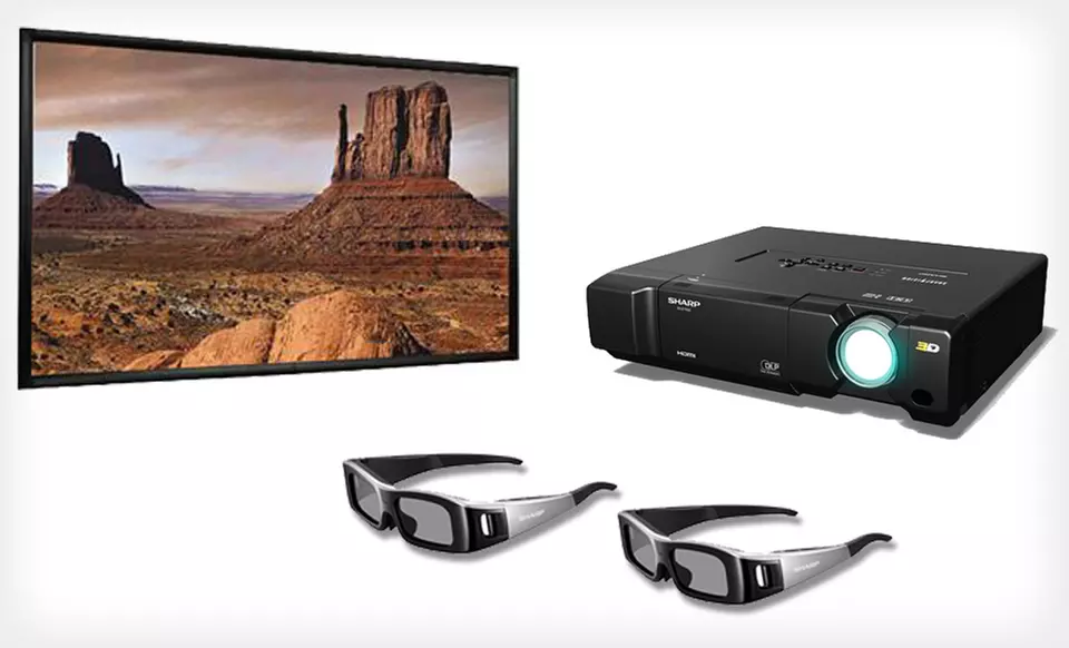 Sharp 1080p HD 3D-Capable DLP Projector with Option for 106-Inch Screen (70% Off). Free Shipping. - Primary Image