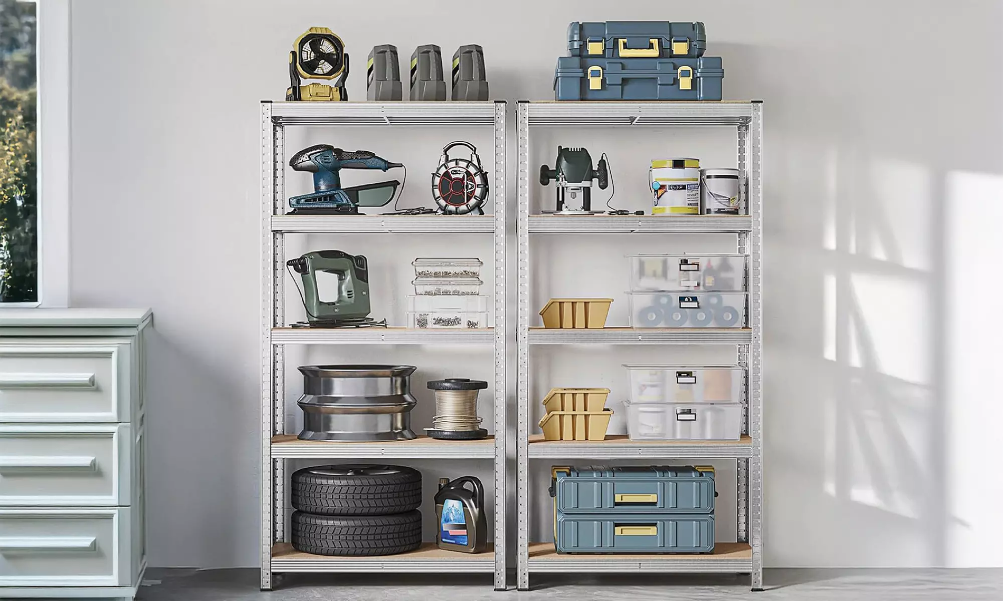 Lot de 2 étagères en métal