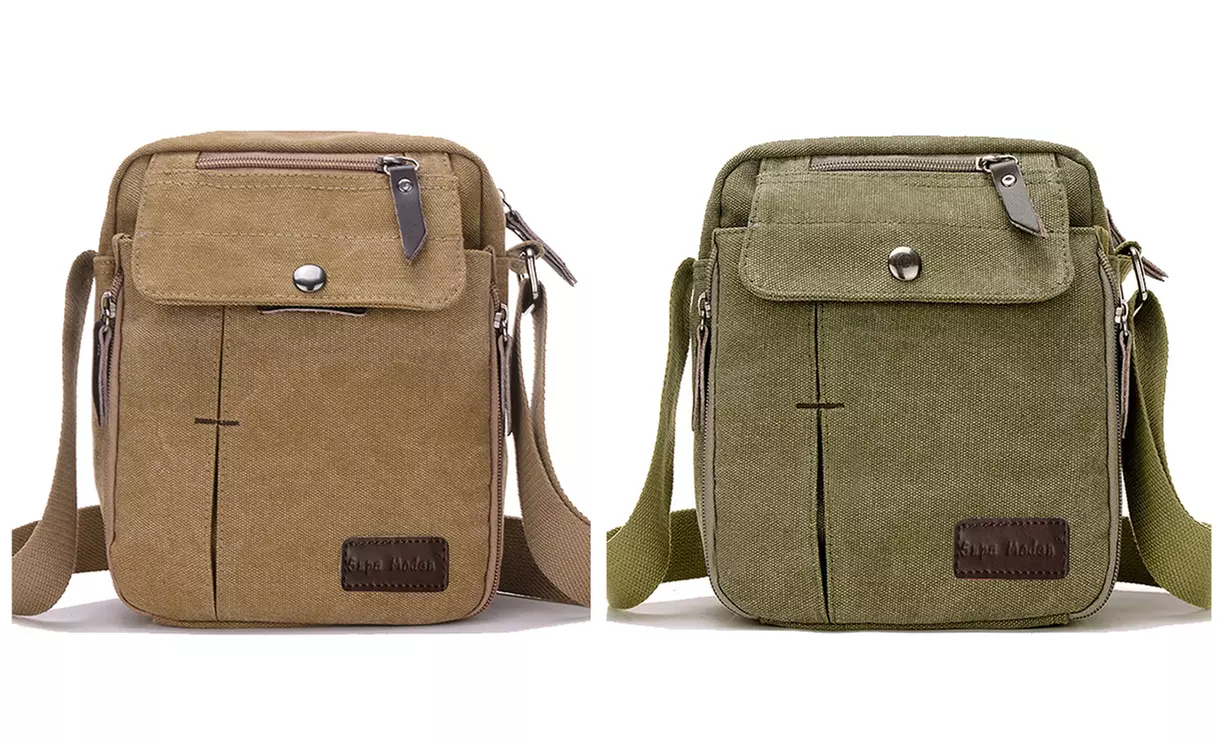 1 ou 2 sacs à bandoulière en toile multi-compartiments - Second Medium