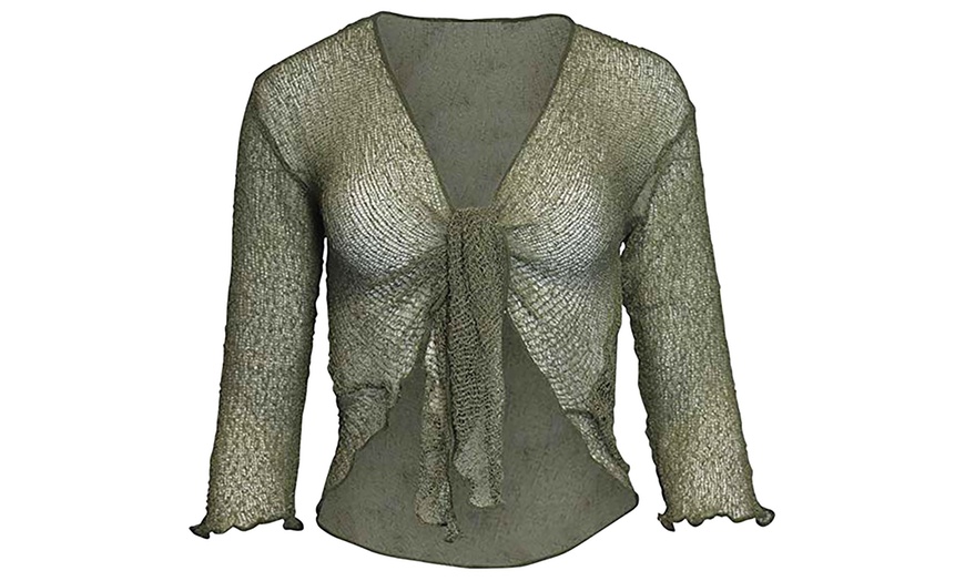 Image 16: Tie Front Lace Shrug