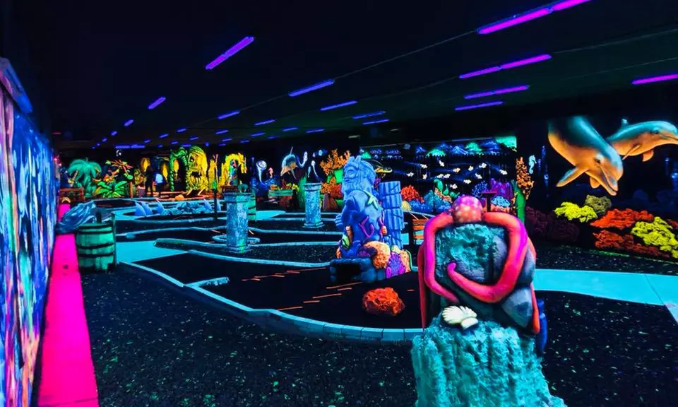 Round of Indoor Glow Blacklight Mini-Golf for Two, Four, or Six at Shipwreck Amusements (Up to 49% Off) - Primary Image