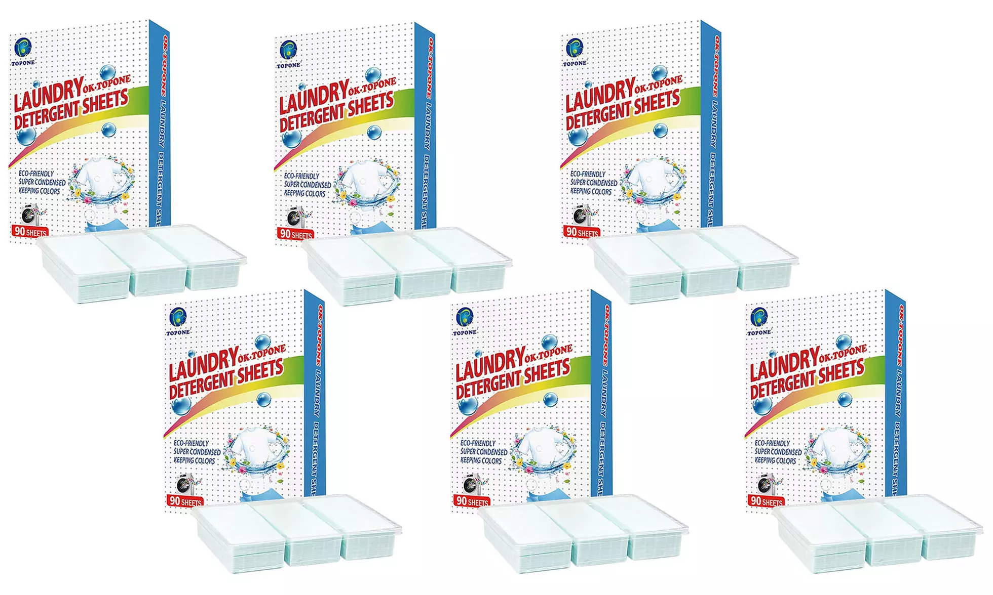 Paquete de 90 hojas de detergente soluble ecológico