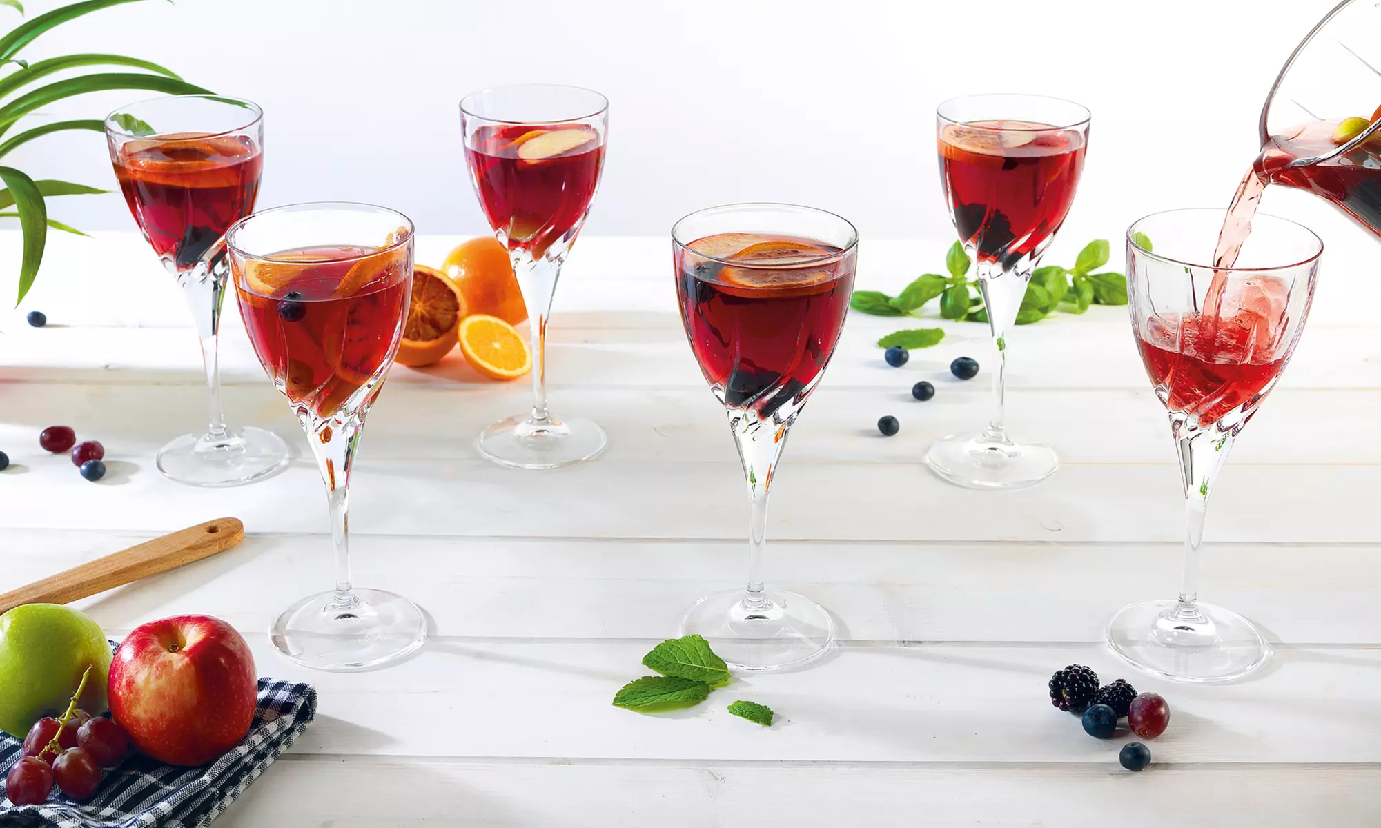 6 or 12 of RCR Twist Crystal Wine Glasses - Primary Image