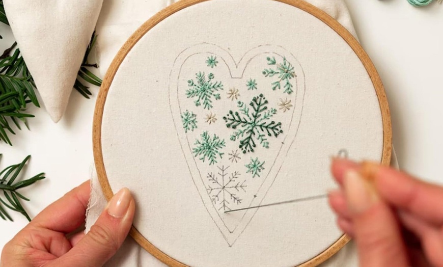 Image 7: DIY Embroidery Kit for Eight Christmas-Themed Tree Ornaments