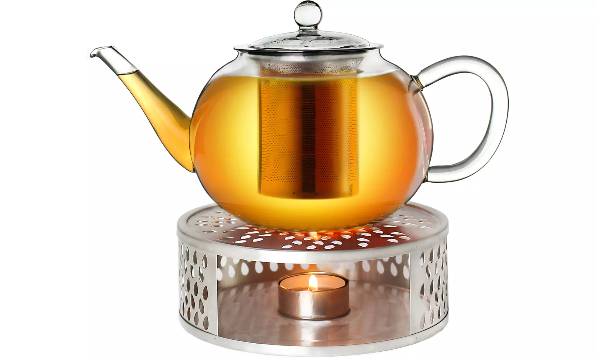Creano Teekanne mit Filter und Stövchen