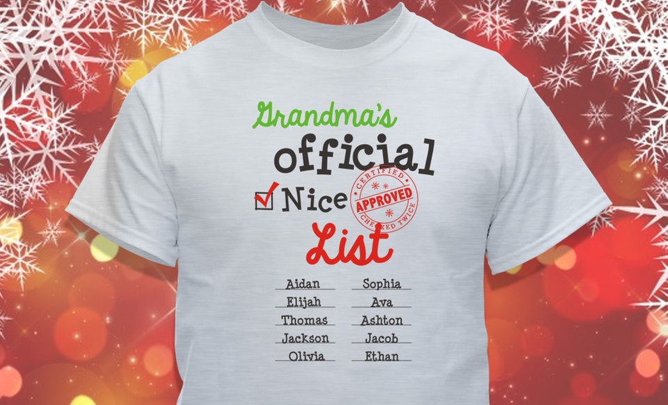 Official Nice List Shirts in Unisex Sizes