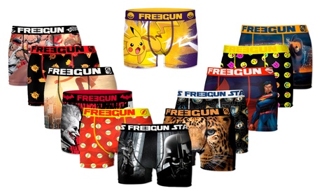 12 boxer uomo Freegun disponibili in varie fantasie a sorpresa e 5 taglie