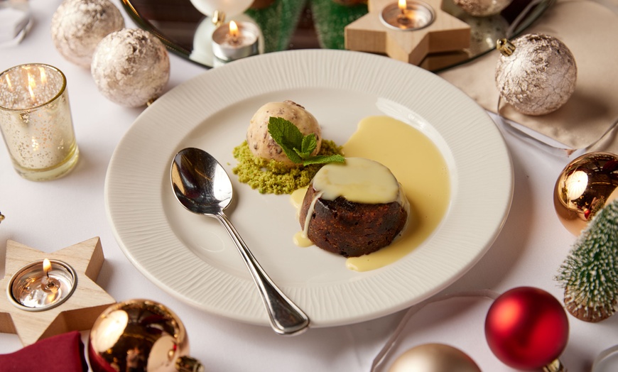 Image 4: Festive Meal with a Glass of Champagne for Two