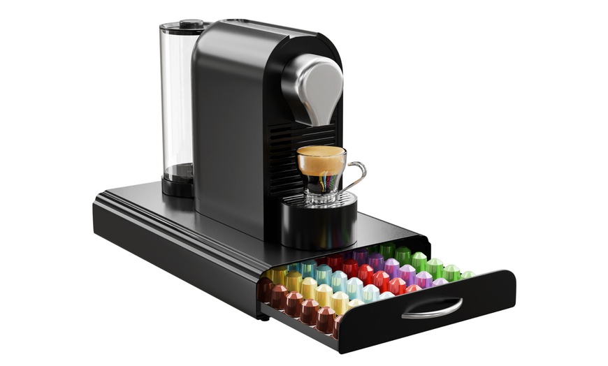 Image 2: Homiu Coffee Pod Storage Drawer for Nespresso, Tassimo or Vertuo