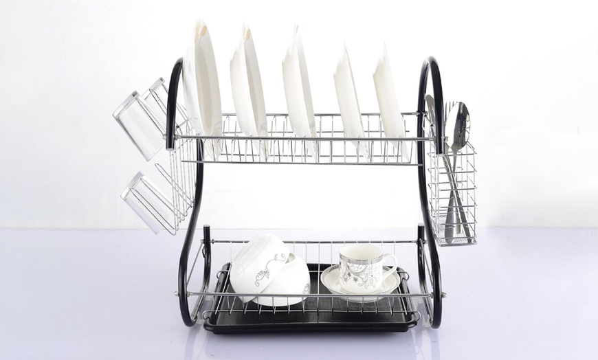 Image 2: Two-Tier Dish Drainer