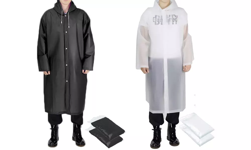 Poncho imperméable avec capuche, fermeture pression - Second Medium