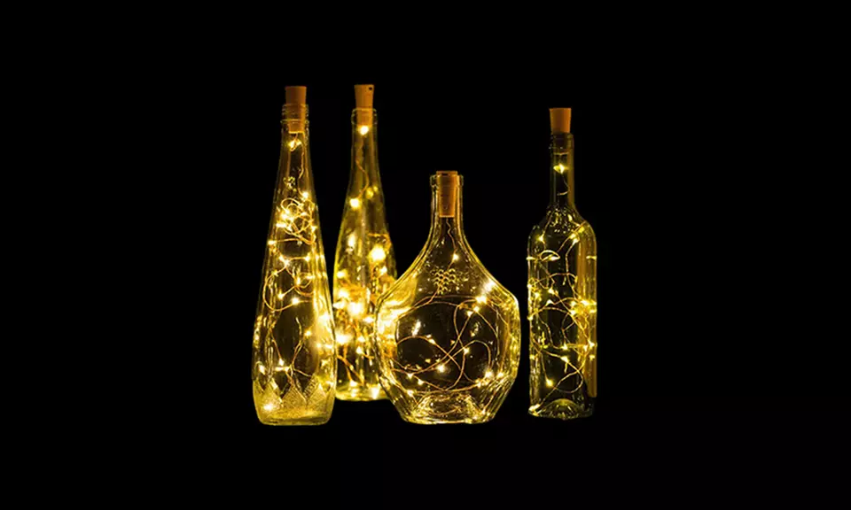 1x, 2x oder 3x LED-Lichterkette für Flaschen