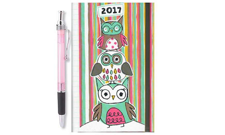 Image 3: Slim Owl Diary with Pen