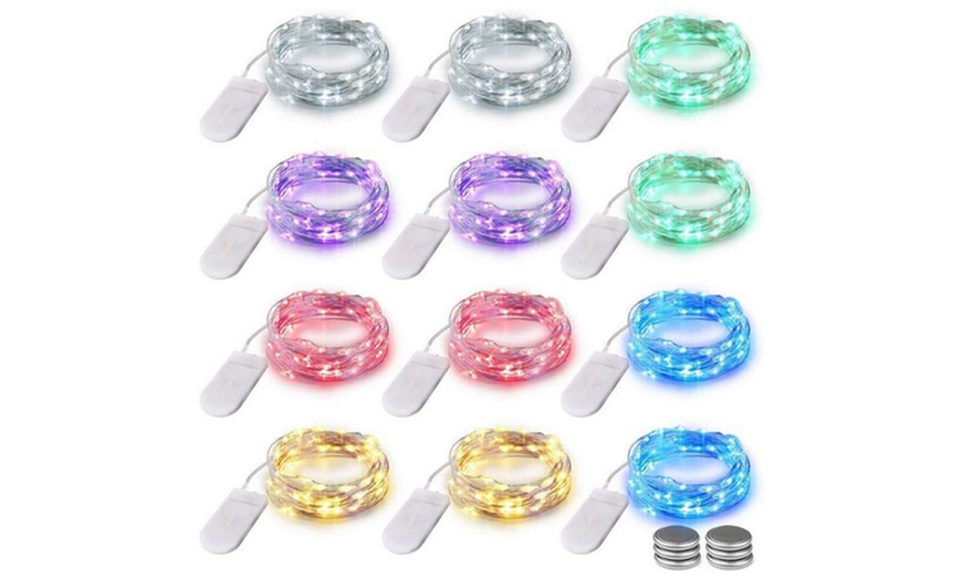 Image 8: Up to 10m of 100 LED Button String Lights