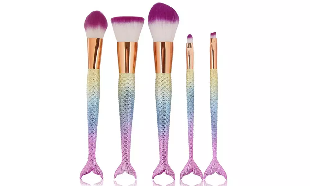 Kit de 5 ou 10 pinceaux de maquillage sirène - Second Medium
