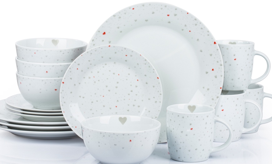 Image 1: Waterside 16-Piece Heart Dinner Set