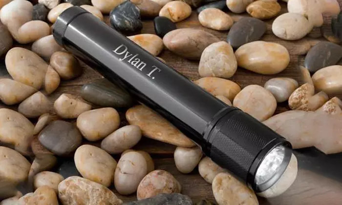 Personalized Black LED Aluminum Flashlights (Up to 52% Off). Two Options Available. - Primary Image
