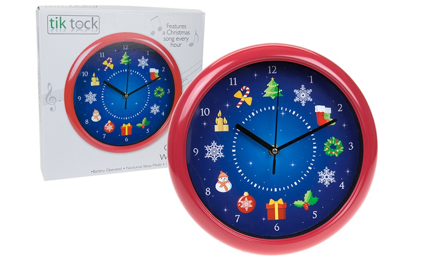 Image 2: Musical Christmas Wall Clock