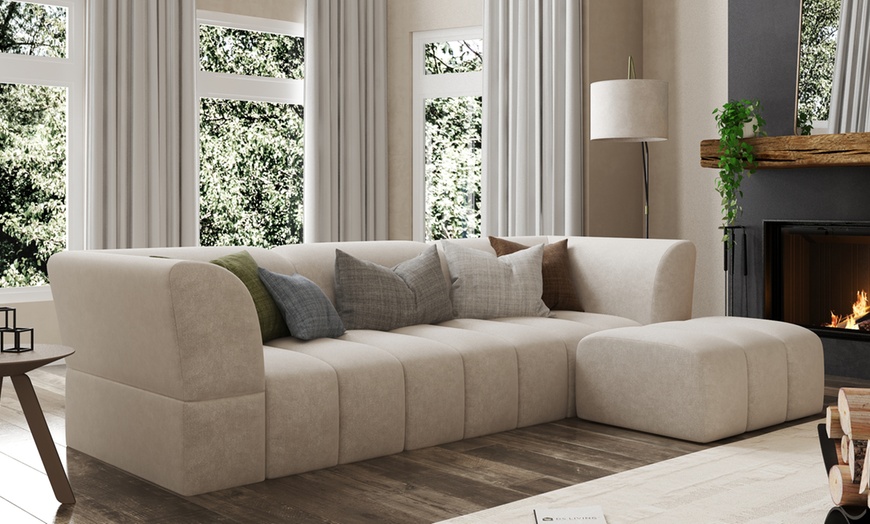 Image 4: Lena 3 Seater Fabric Sofa