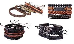 One or Two Men's Four-Piece Bracelet Sets