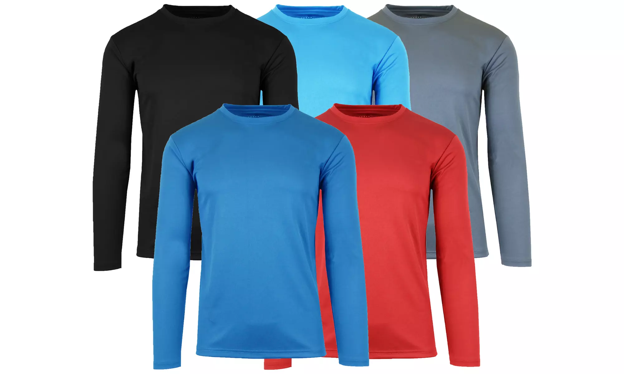 Men's Moisture-Wicking Peformance Crew Neck Tee (5-Pack; S-2XL) - Second Medium