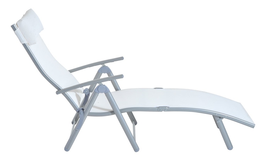 Image 2: Outsunny Foldable Patio Lounger