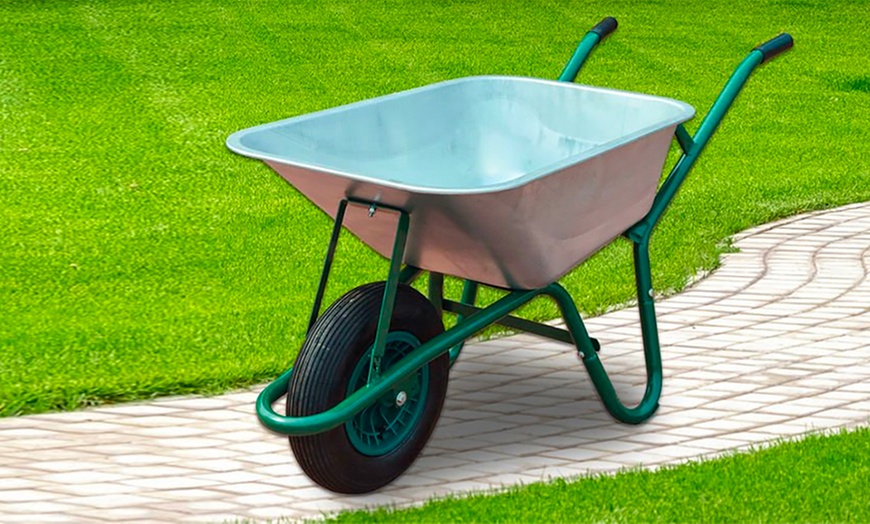 Neo 85L Heavy-Duty Wheelbarrow with Galvanised Pneumatic Tyre | Groupon