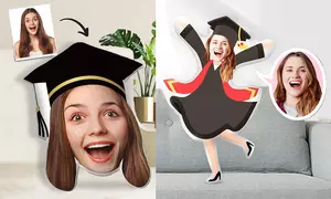 Personalisiertes 3D-Menschen- oder Tiergesicht-Fotokissen von Justyling (bis zu 74% sparen*)