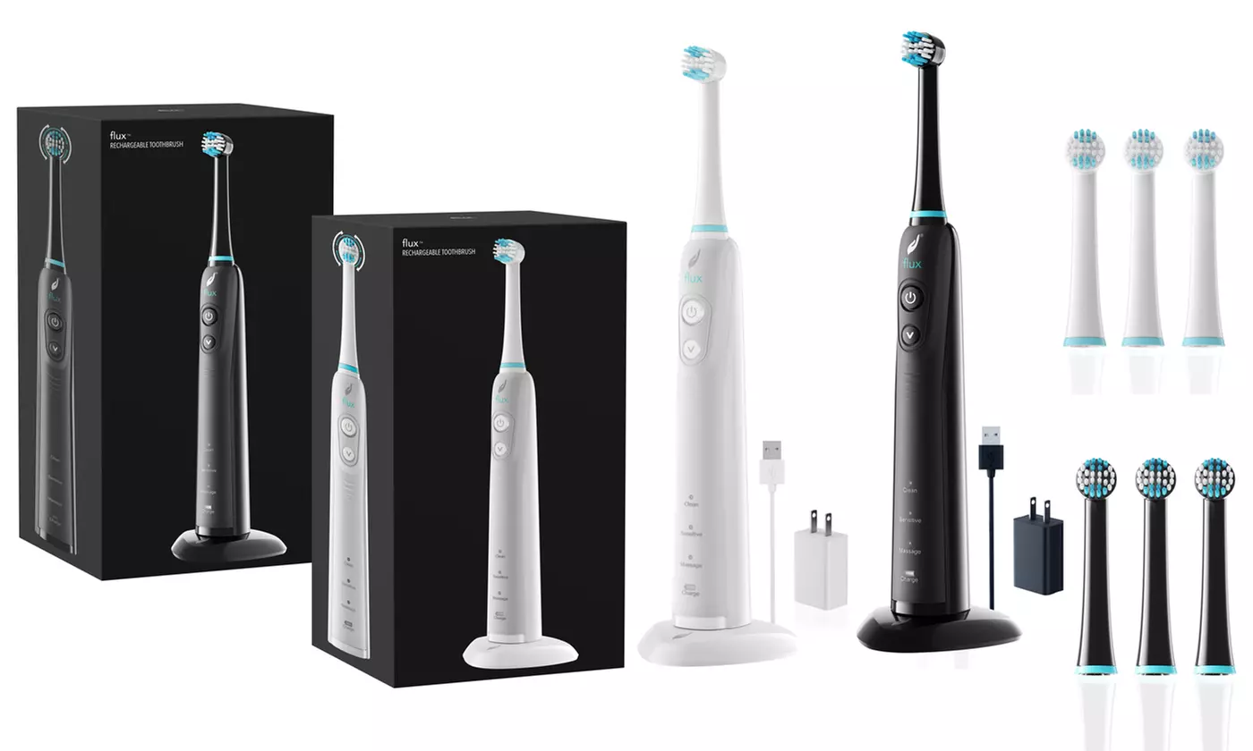 FLUX Oscillating Toothbrush with Rechargeable Battery and 3 Brush Heads - Primary Image