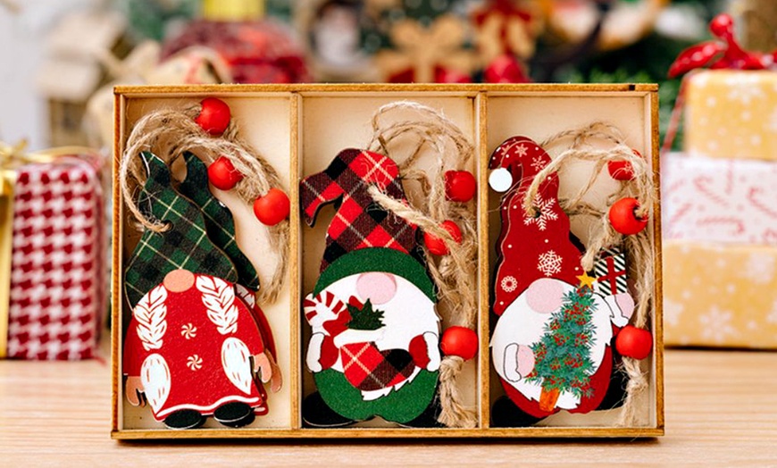 Image 2: Christmas Gift Cute Painted Wooden Ornament