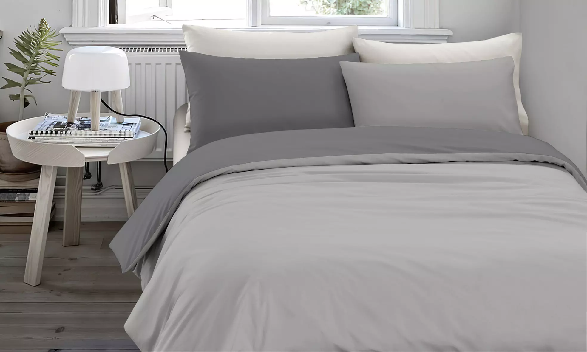 Copripiumino no stiro bicolore