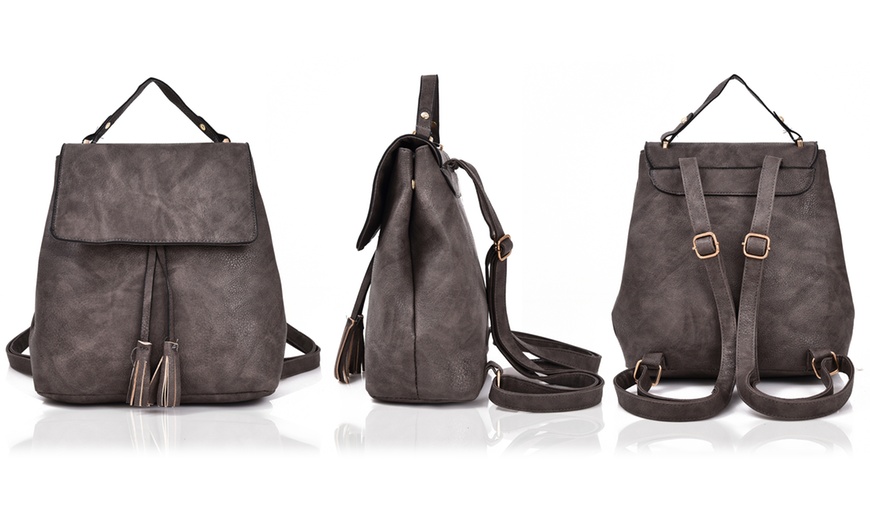 Image 4: Women's Faux Leather Backpack