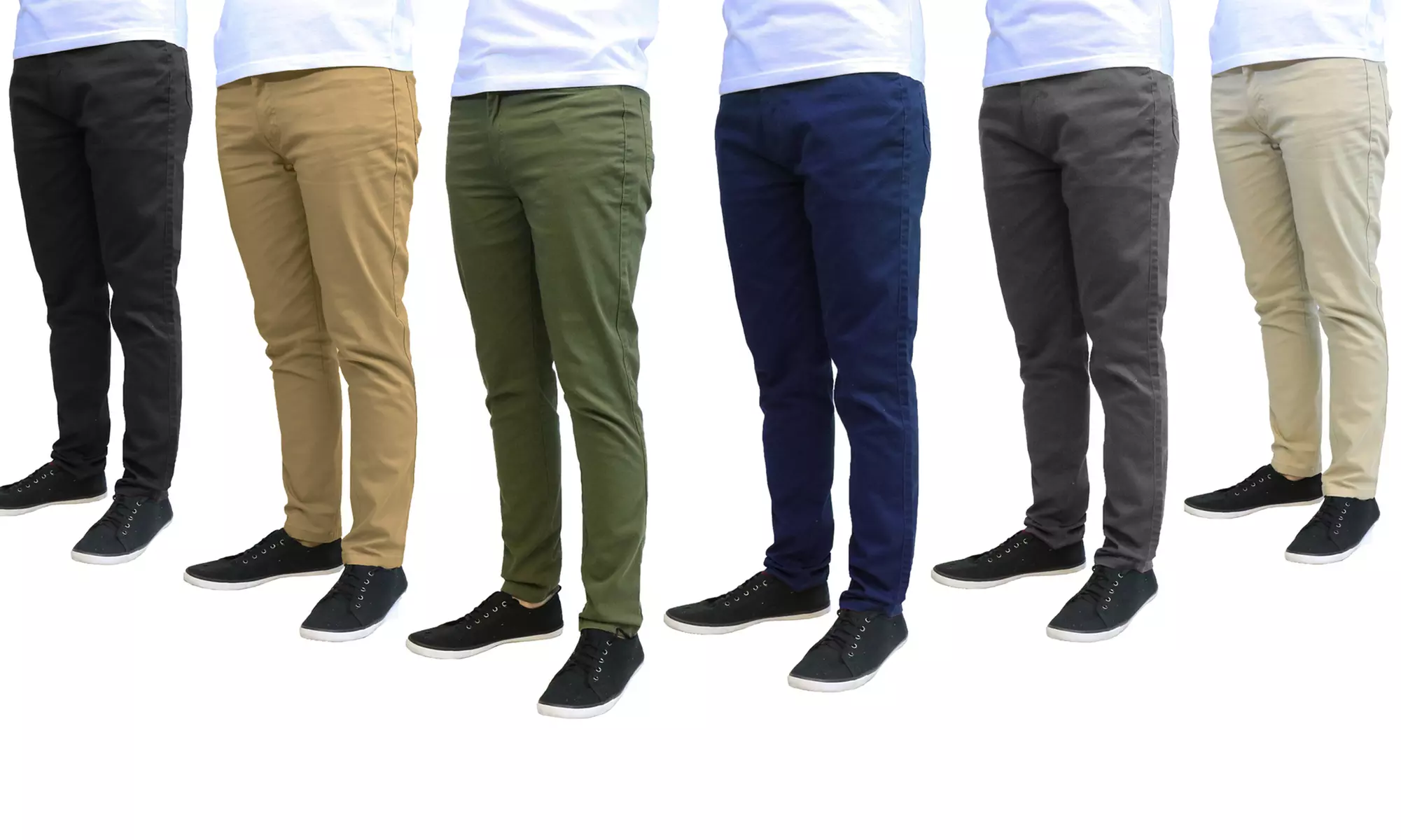 Galaxy by Harvic Men's Slim-Fit Cotton Stretch Chinos - Primary Image