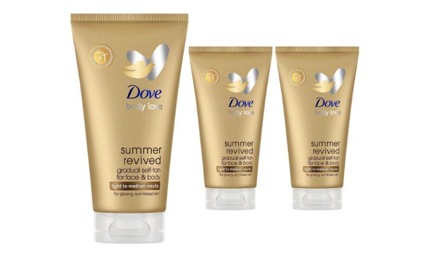 Image 2: One or Two Dove Derma Spa Face & Body Lotion Summer Revived Self Tan