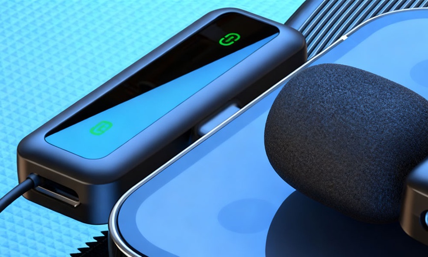 Image 3: Two-Pack Wireless Clip-On Lavalier Microphone System, High Sensitivity