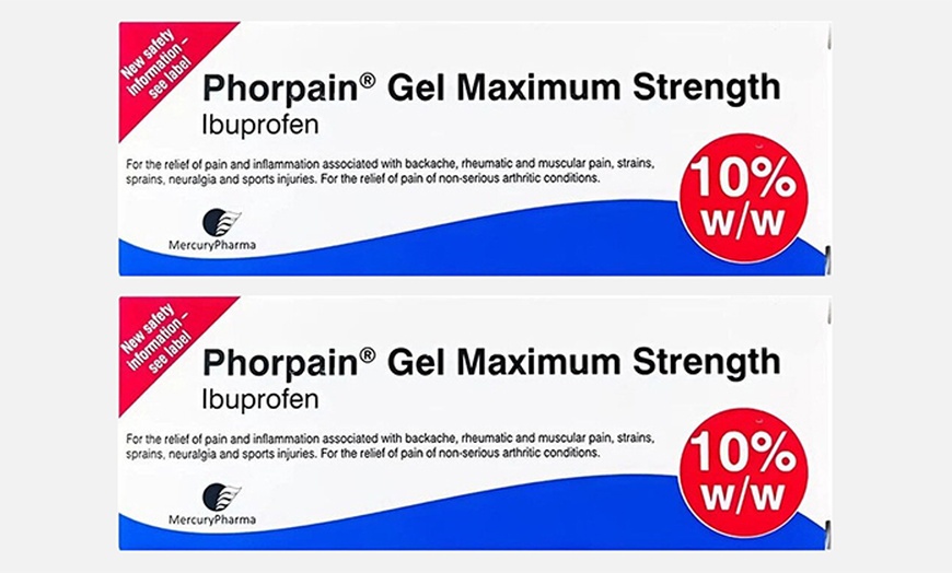 Image 1: 2- Pack Phorpain 10% Gel - Pain Relief Gel - Anti Inflammatory Sprains