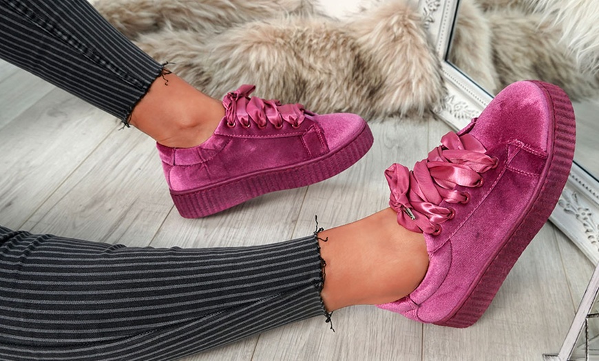 Image 13: Women's Lace-Up Sneakers