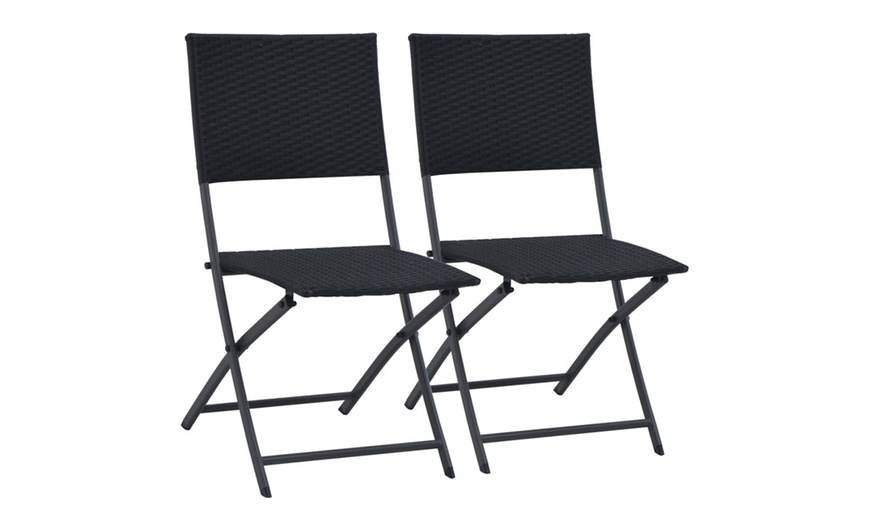 Image 3: Three-Piece Rattan Bistro Set