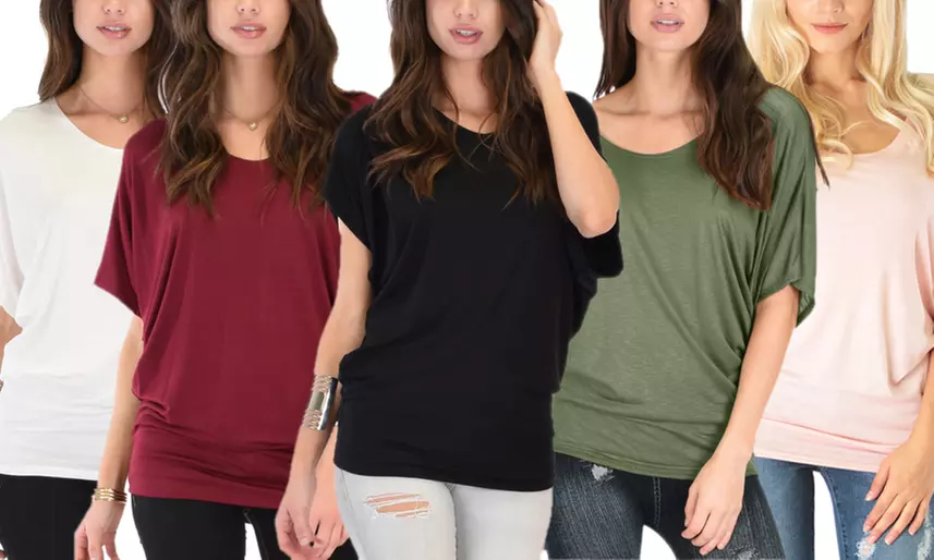 Lyss Loo Contemporary Dolman Tunic Top. Plus Sizes Available. - Primary Image