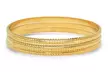 Stainless Steel Set of 3 Slip-On Bangles with Wheat Design by Steeltime - Second Medium