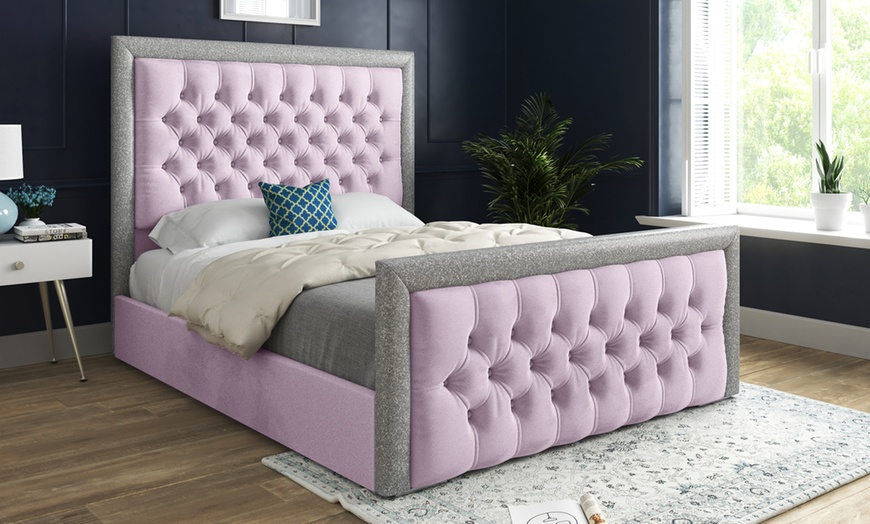 Image 4: Cheltenham Upholstered Soft Velvet Bed