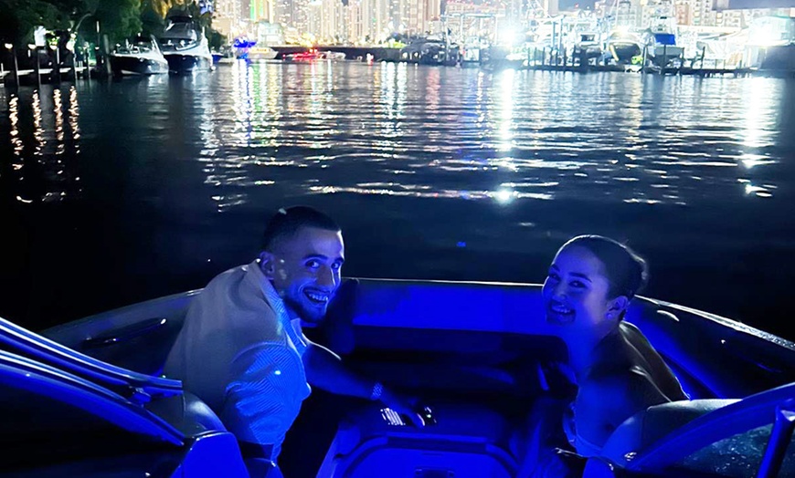 Image 2: Set Sail: Private Miami 2- or 4-Hrs Night Boat Tour for Up to 6 People