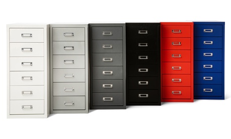 Cassettiere in stile moderno Magazin con 6 cassetti, disponibili in vari colori