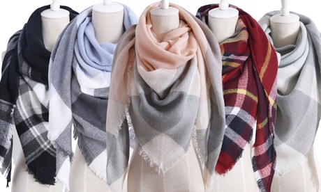 Sciarpa da donna con fantasia a scacchiera disponibile in vari colori con spedizione gratuita