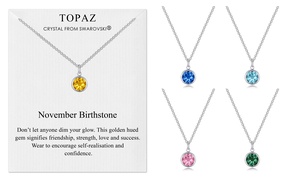 Philip Jones Birthstone Necklace with Crystals from Swarovski®