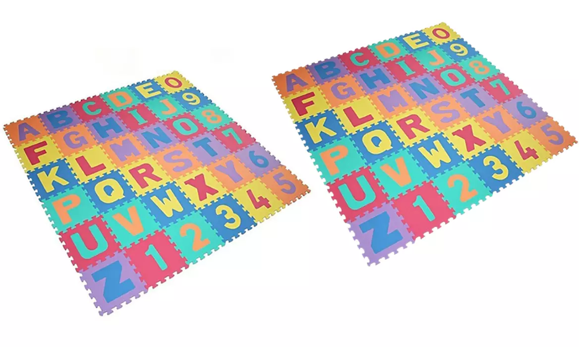 1 ou 2 tapis de jeux en mousse Puzzle, 36 pièces, chiffres et lettres - Second Medium