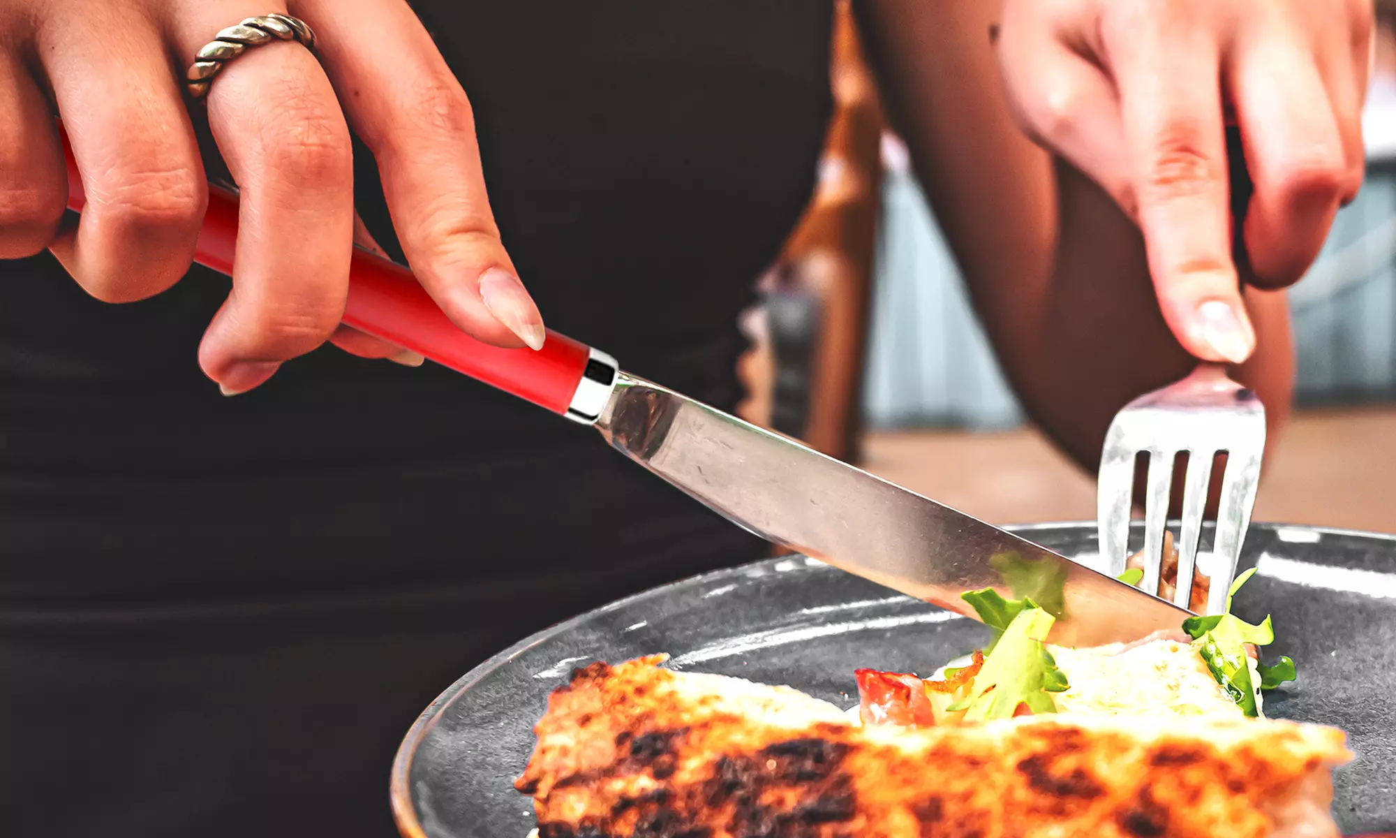 Set van 24 AZB rode bestekset