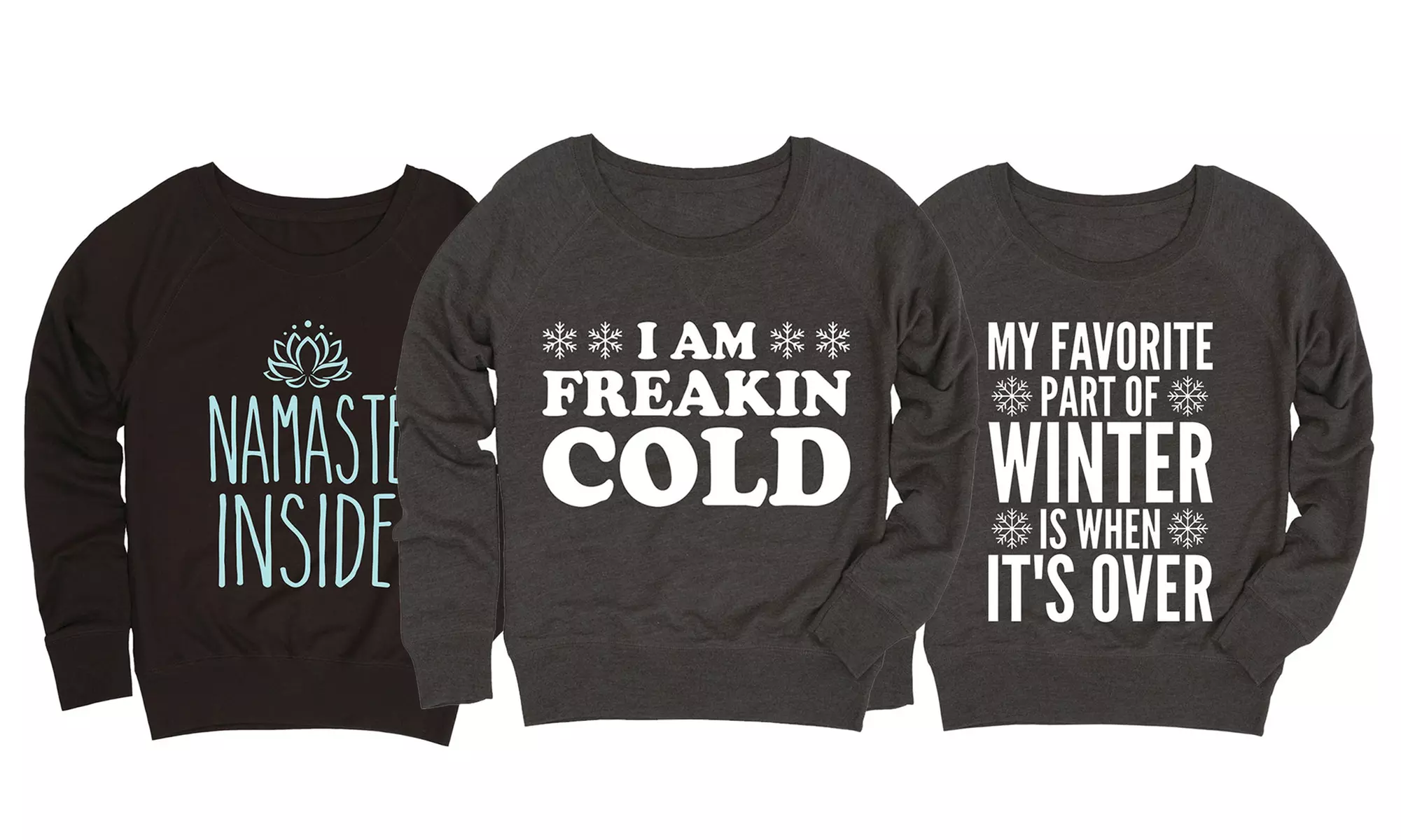 Women's Winter Humor Slouchy Sweatshirts (Plus Sizes Available) - Primary Image