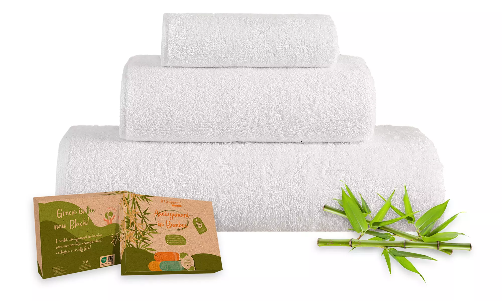 3er-Set Bambus-Handtücher