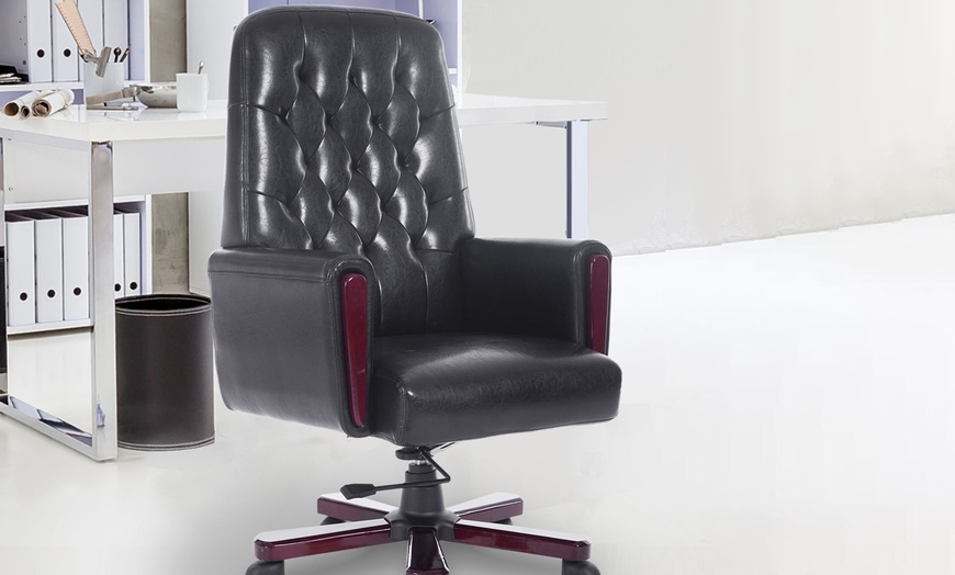 Image 1: HomCom High Back Executive Chair